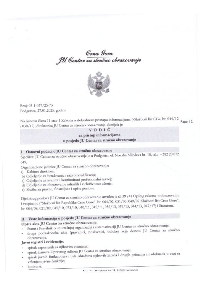 Vodic za slobodan pristup informacija 2025