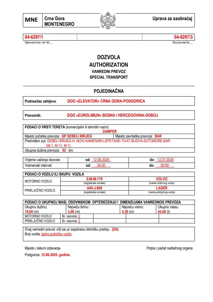 ELEVATOR 04-6297-EUROLIMUN