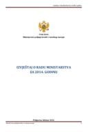 Izvještaj o radu Ministarstva poljoprivrede i ruralnog razvoja za 2014. godinu