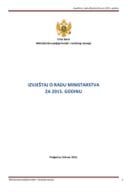 Izvještaj o radu Ministarstva poljoprivrede  i ruralnog razvoja za 2015. godinu