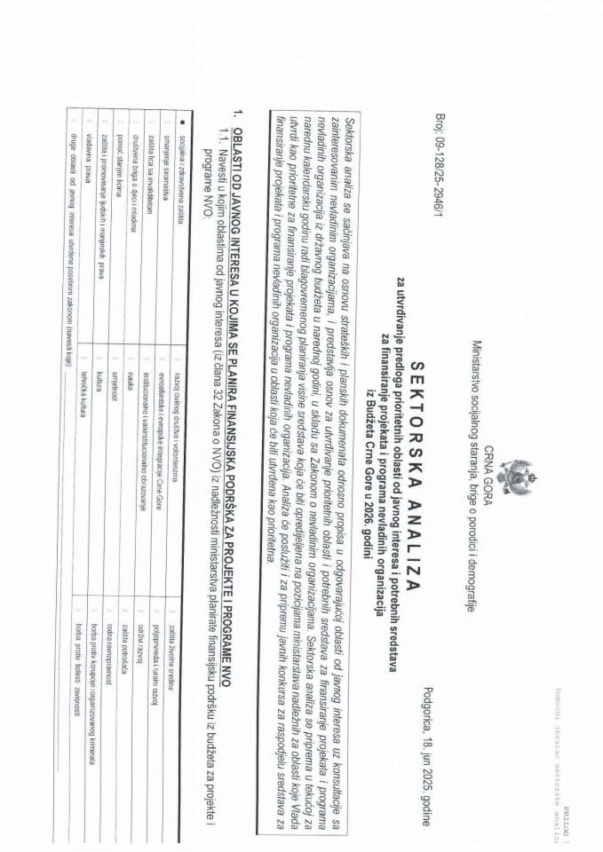 Секторска анализа за област заштите жена од насиља и насиља у породици за 2026.