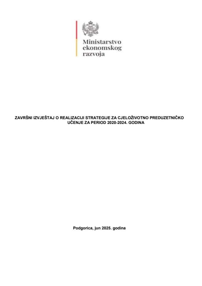 Завршни извјештај о реализацији Стратегије за цјеложивотно предузтничко учење 2020-2024.