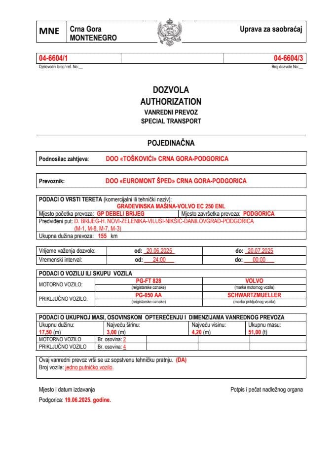 TOŠKOVIĆI 04-6604-EUROMONT ŠPED
