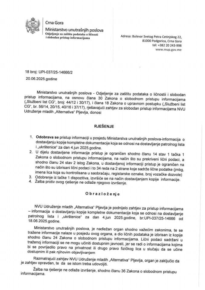 rješenje br. 18-UPI-037/25-14666/2