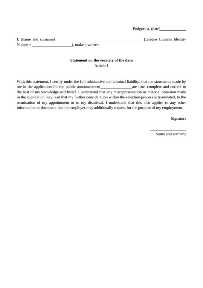 Public announcement for an Information Technology Specialist - 4 Veracity