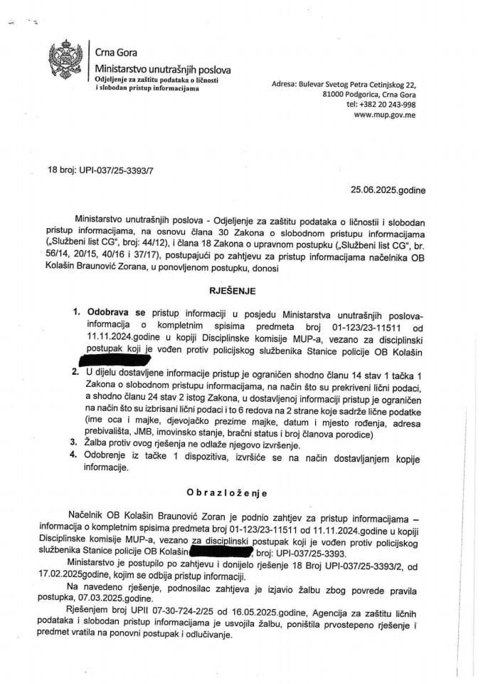 rješenje br. 18-UPI-037/25-3393/7