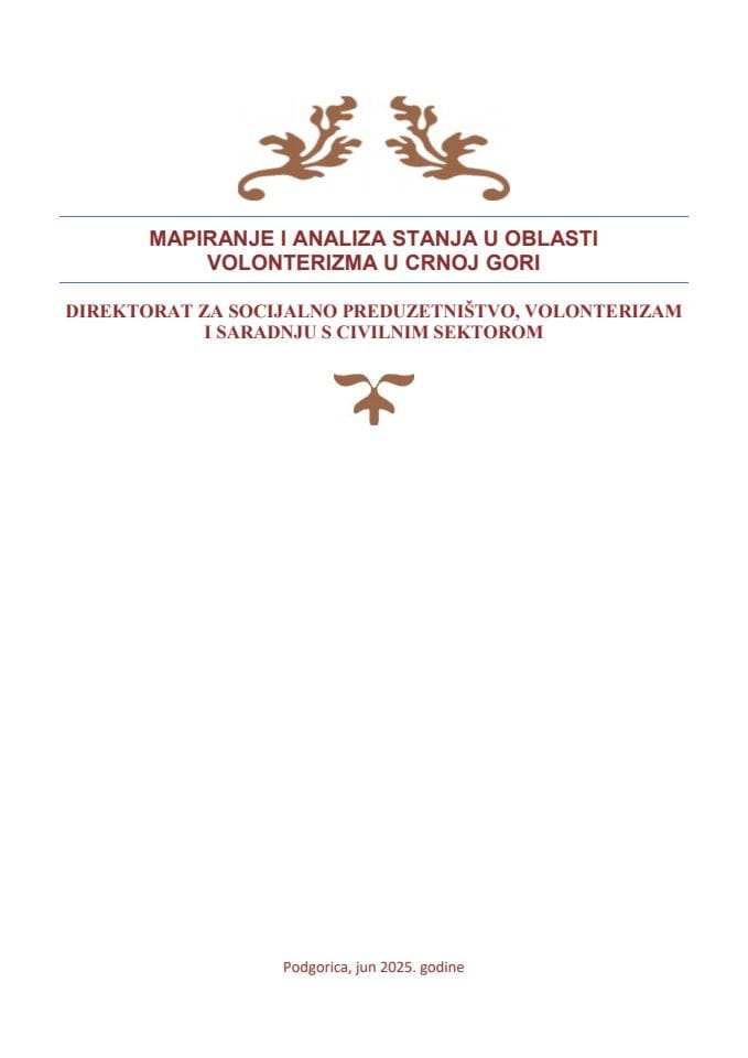 Мапирање и анализа стања у области волонтеризма у Црној Гори