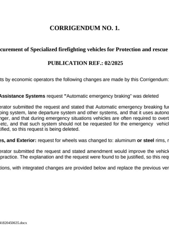 CORRIGENDUM - CHANGED c4f_annex_ii_techspec_iii_techoffer_en Specialized vehicles