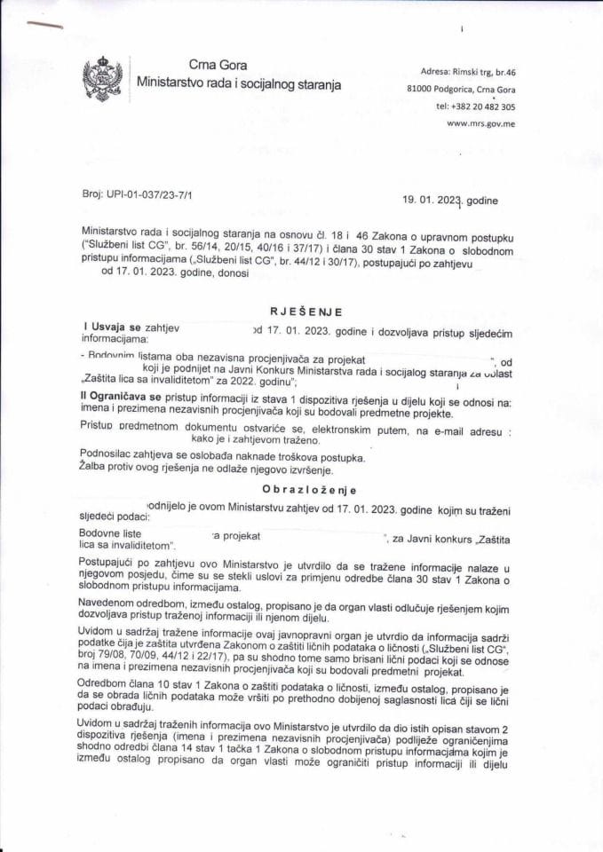 Rješenje br. UPI-01-037-23-7-1