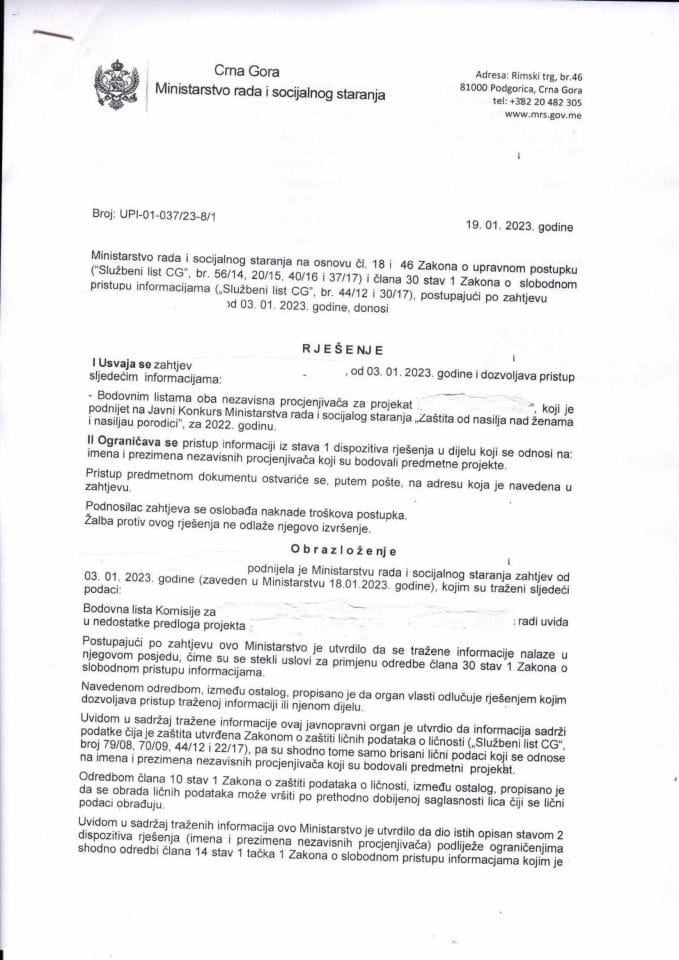 Rješenje br. UPI-01-037-23-8-1