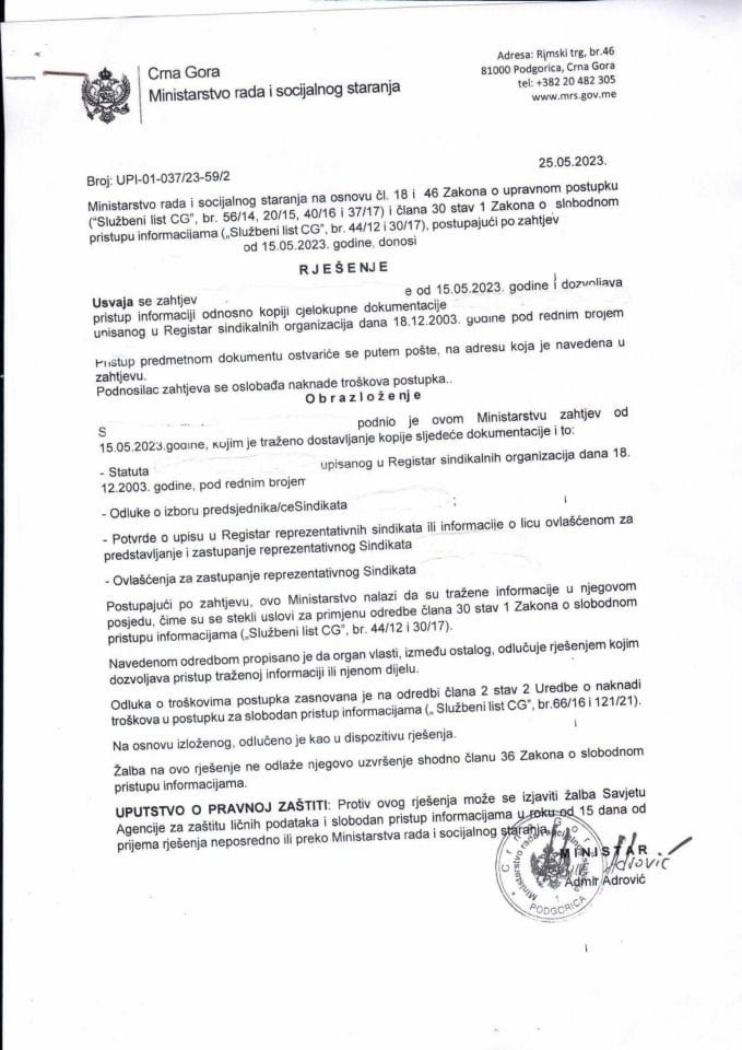 Rješenje br. UPI-01-037-23-59-2