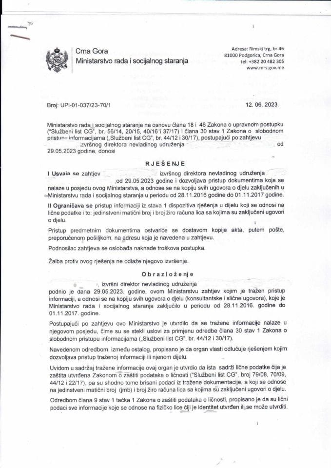 Rješenje br. UPI-01-037-23-70-1