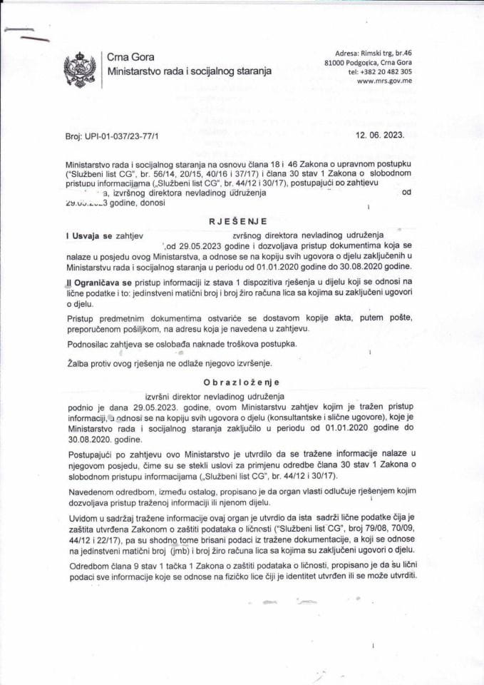 Rješenje br. UPI-01-037-23-77-1