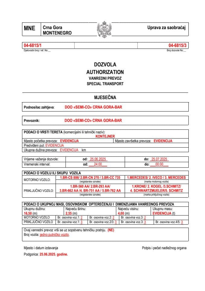 SEMI-CO 04-6815-jun-mjesečna