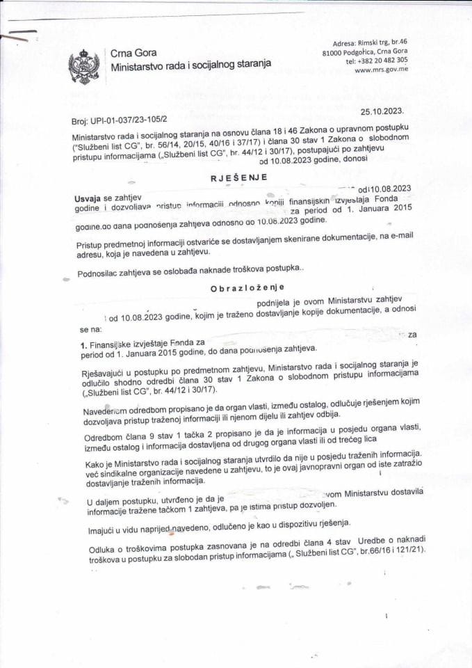 Rješenje br. UPI-01-037-23-105-2