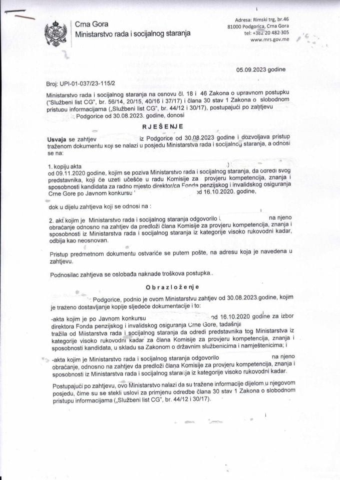 Rješenje br. UPI-01-037-23-115-2