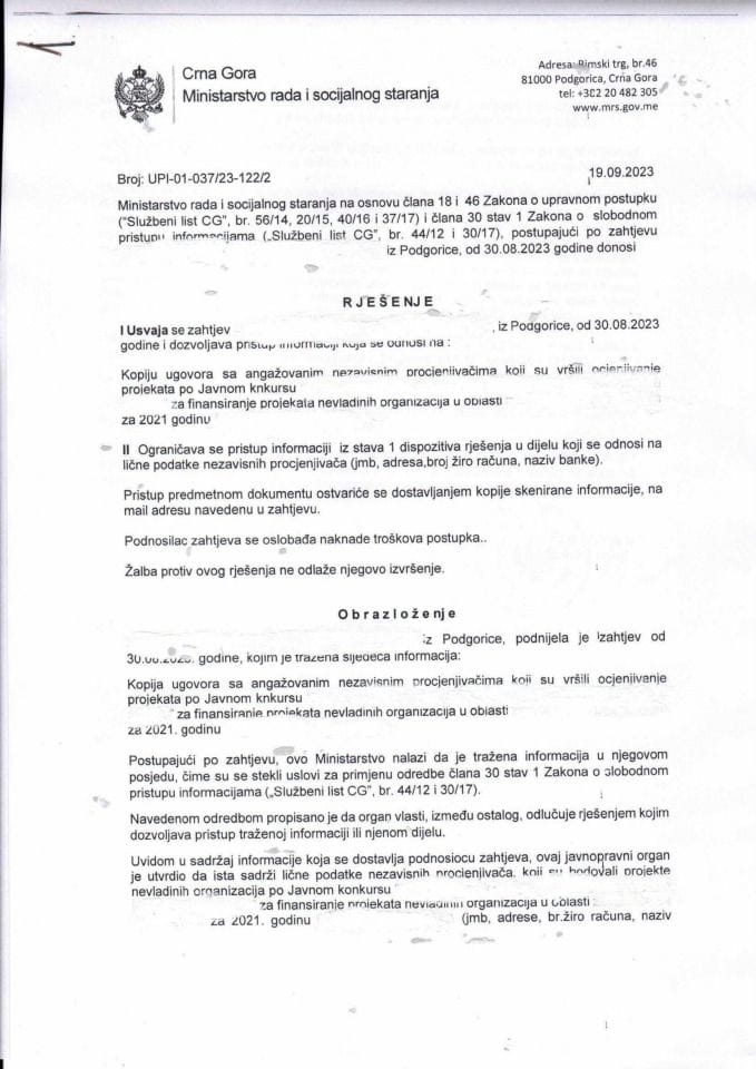 Rješenje br. UPI-01-037-23-122-2