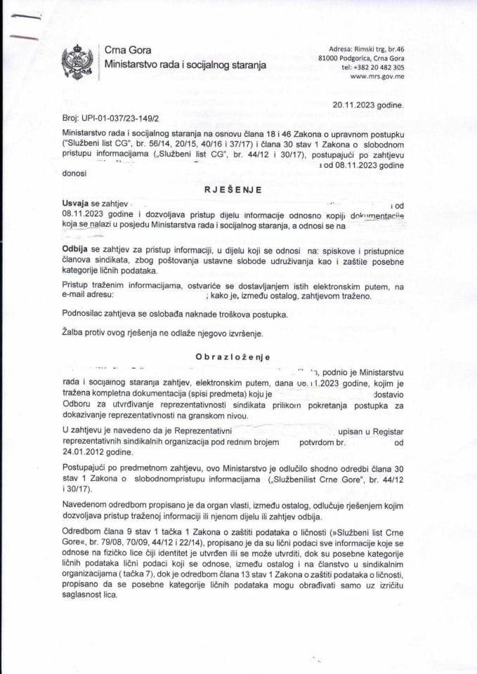 Rješenje br. UPI-01-037-23-149-2