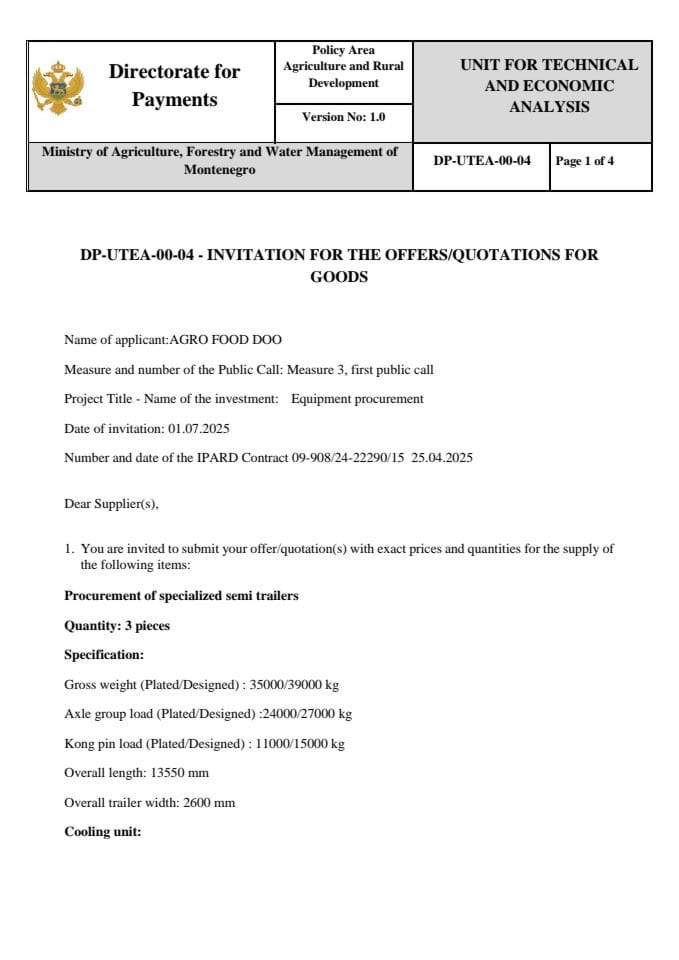 invitation-for-the-offers-quotations-for-goods-1 Agrofood semi trailers