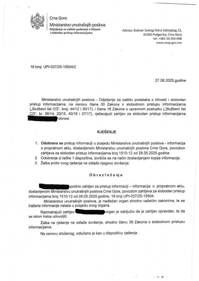 Rješenje 18 broj UPI-037-25-15504-2