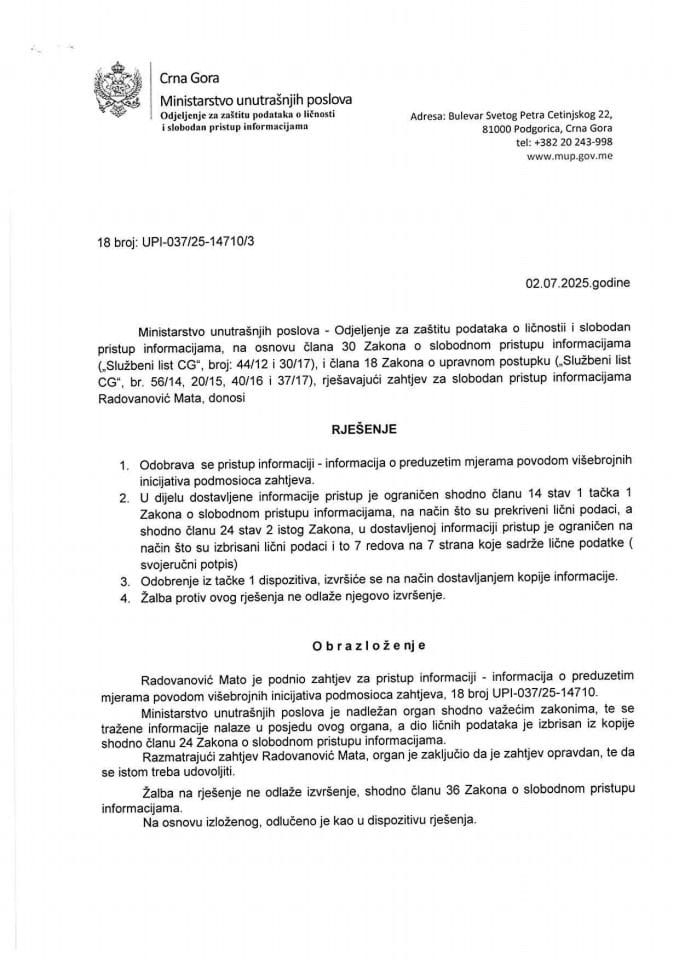 Rješenje 18 broj UPI-037-25-14710-3