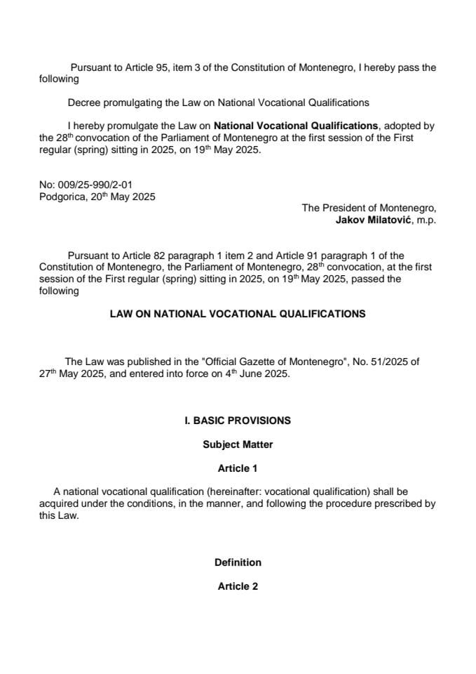 Law On National Vocational Qualifications