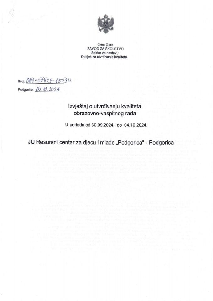 JU Resursni centar za djecu i mlade "Podgorica" - Podgorica