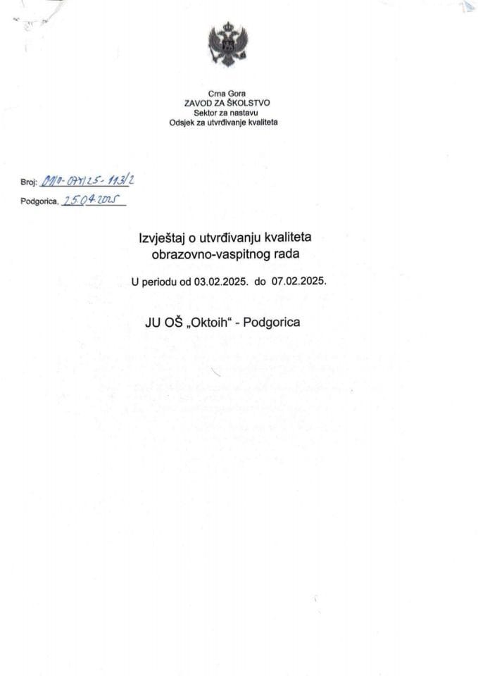 JU OŠ "Oktoih" - Podgorica