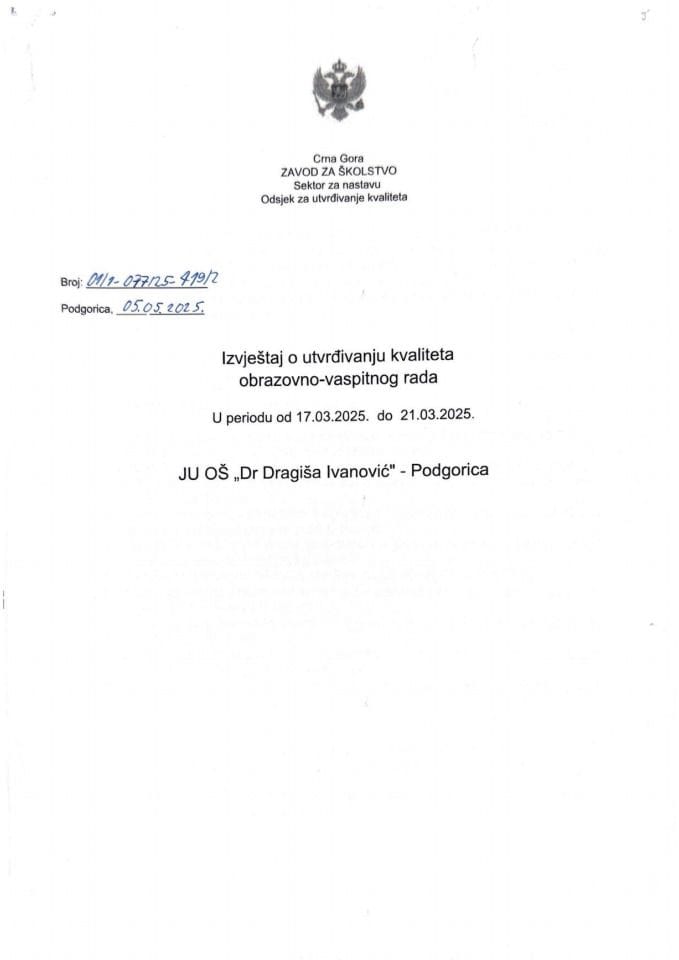 JU OŠ "Dr Dragiša Ivanović" - Podgorica