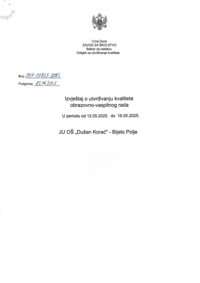 JU OŠ "Dušan Korać" - Bijelo Polje