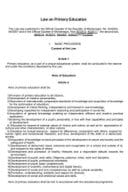Law on Primary Education Law on Primary Education
