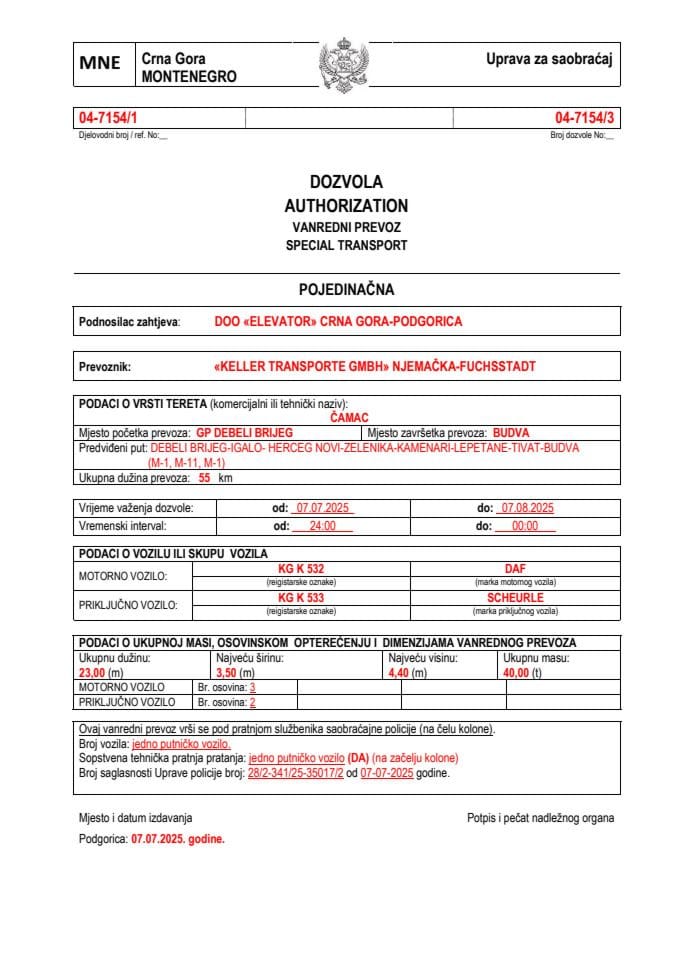 ELEVATOR 04-7154-KELLER TRANSPORTE