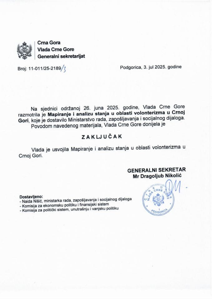 Мапирање и анализа стања у области волонтеризма у Црној Гори - Закључци