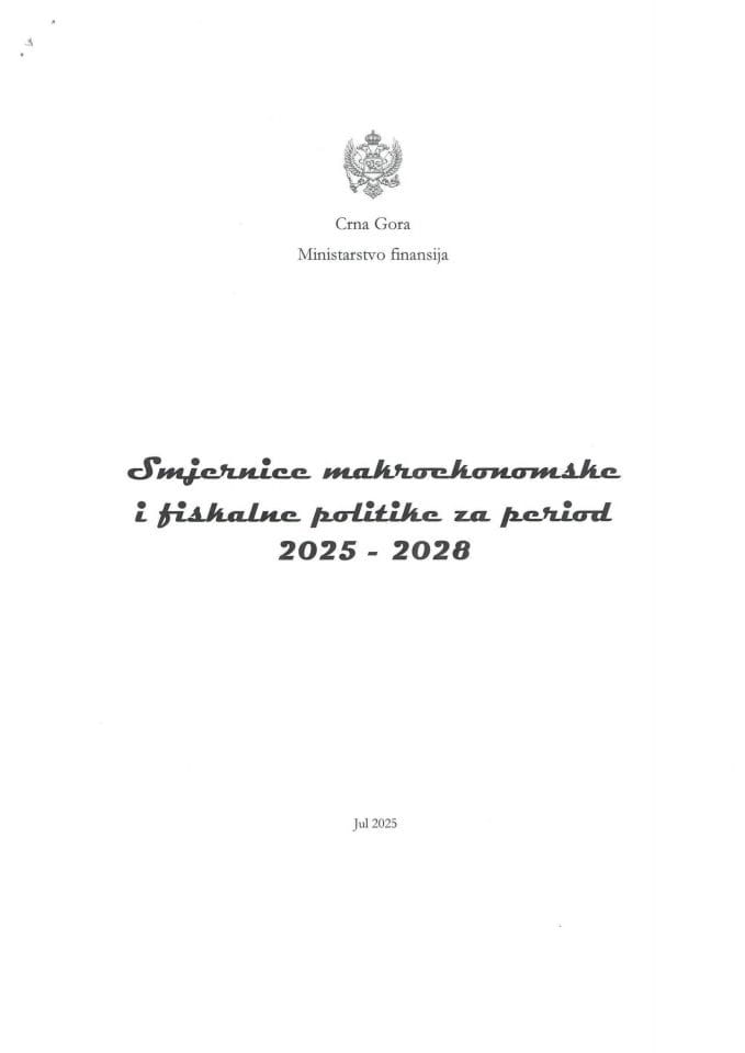 Предлог смјерница макроекономске и фискалне политике за период 2025-2028
