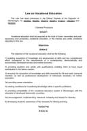 Law on Vocational Education Law on Vocational Education