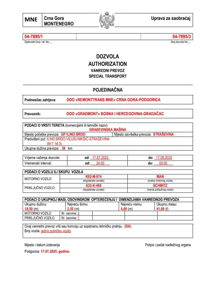REMONTTRANS MNE 04-7895-GRADMONT