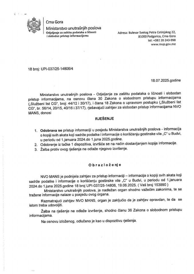 rješenje br. 18-UPI-037/25-14806/4