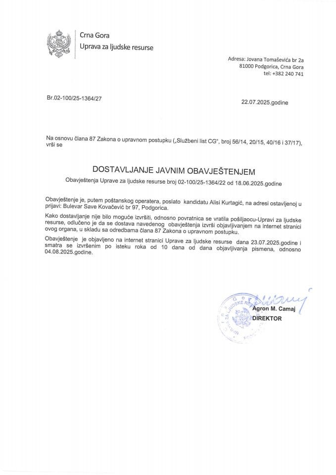 Alisa Kurtagić, 1364