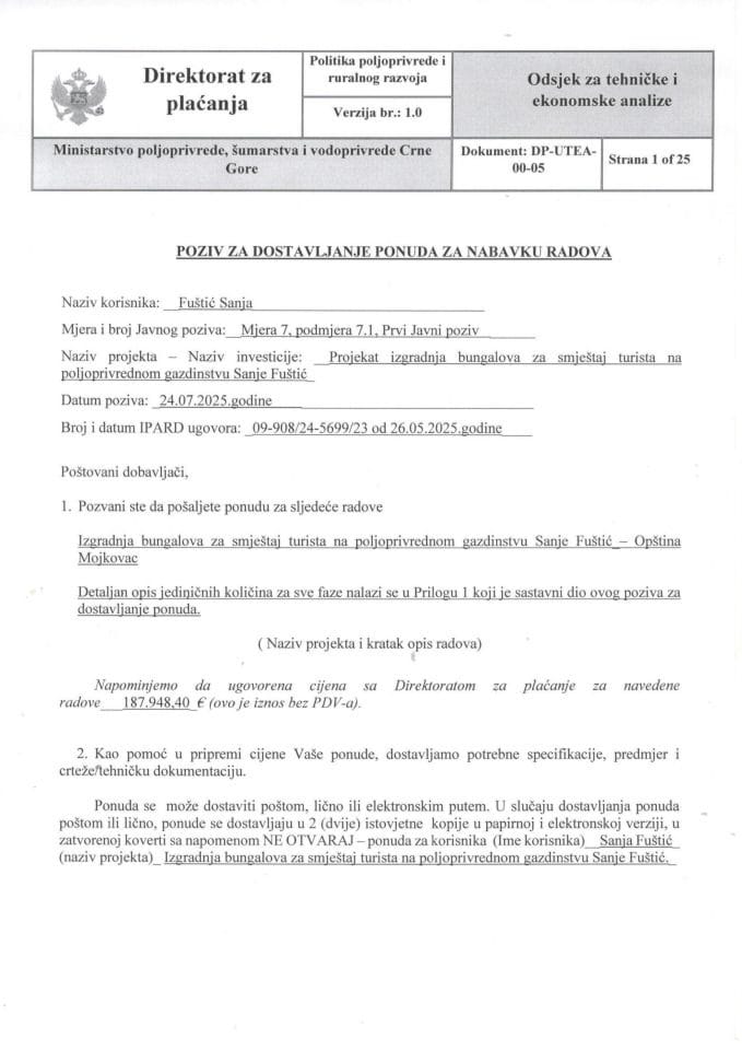 Sanja Fuštić - poziv za ponude