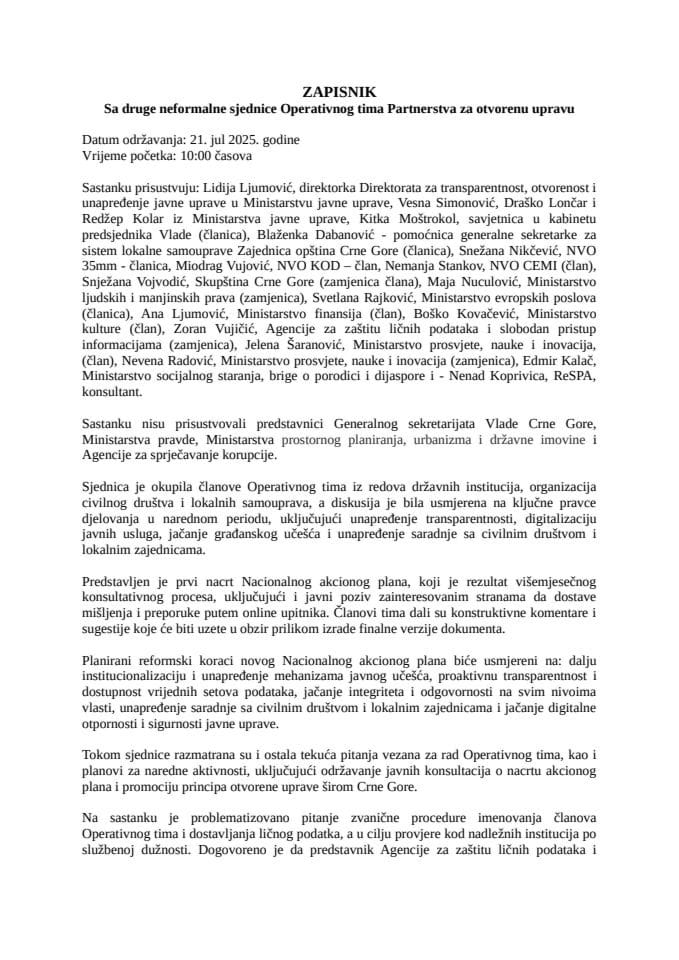 Записник са другог неформалног састанка - финал