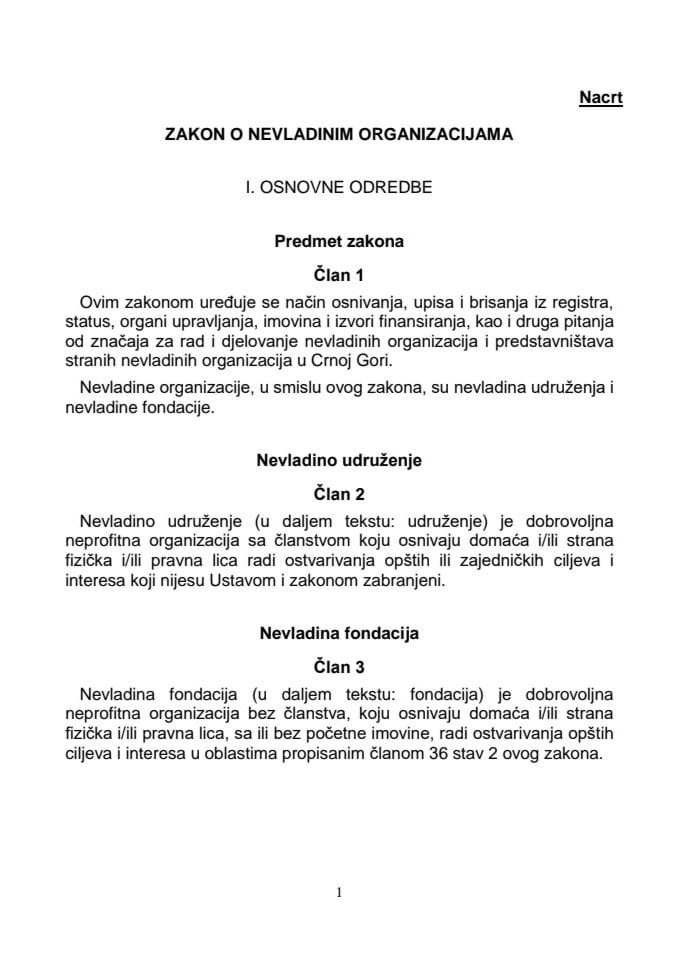 NACRT ZAKONA O NVO