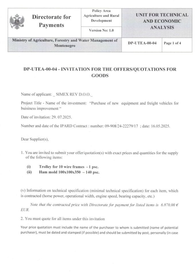 invitation for the offers for goods - trolley for 10 wire frames and ham mold (2)