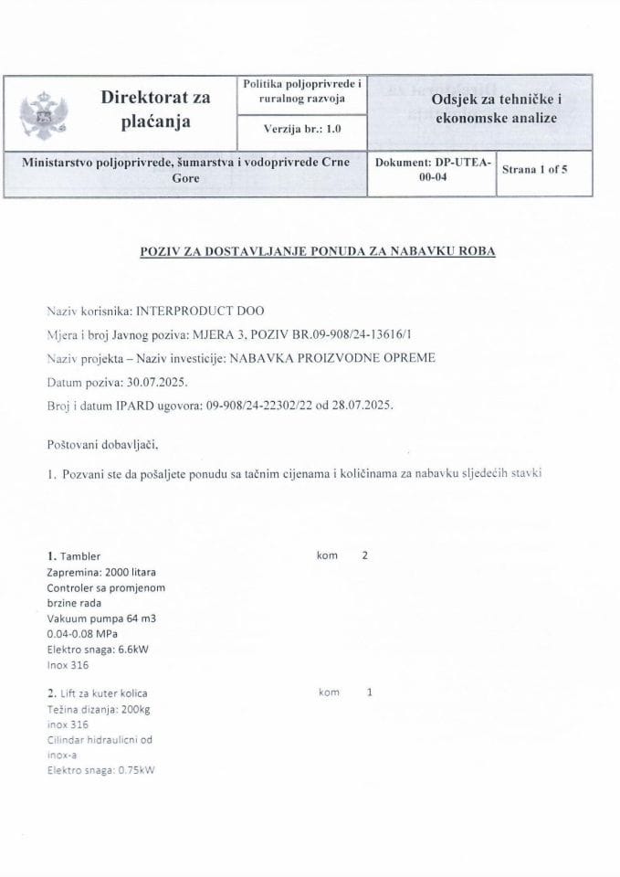 Poziv za dost. ponuda crnogorski (1)