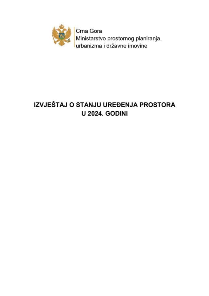 Izvještaj o stanju uređenja prostora u 2024. godini