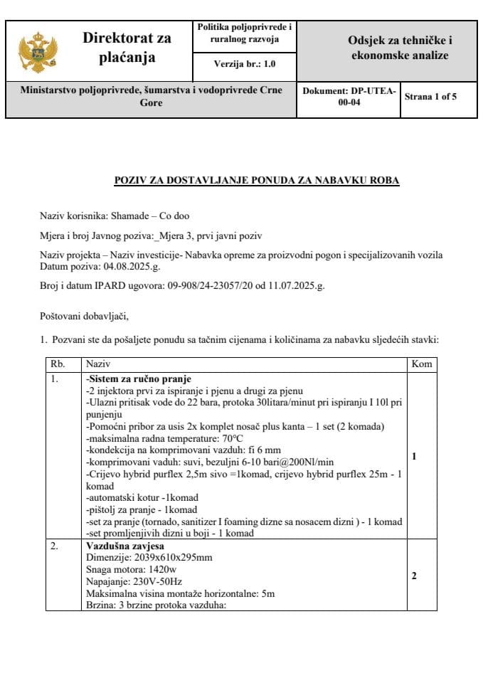 позив-за-достављање-понуда-за-набавку_2_Систем за руцно прање и остало