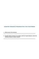 Сциентифиц Ресеарцх Програм фор а Фиве-yеар Период