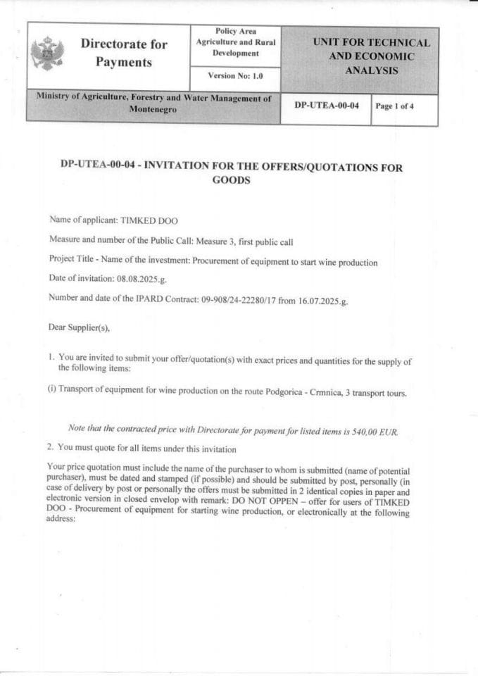 invitation-for-the-offers-quotations-for-goods-1 prevoz