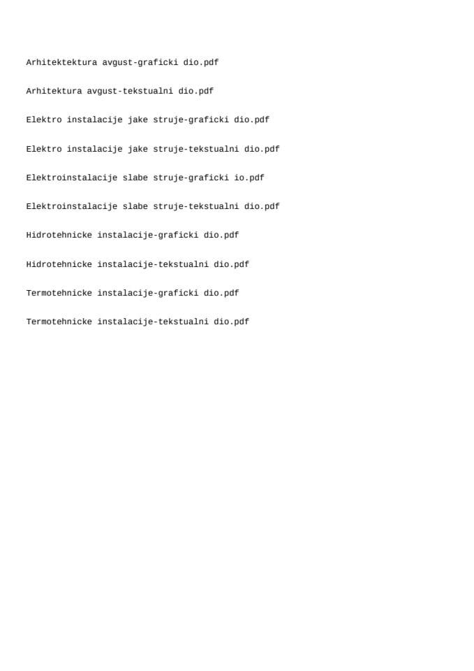 Tehnička dokumentacija-Izvođenje radova na adaptaciji objekta Nacionalnog centra za dijagnostiku dojke u sklopu KCCG