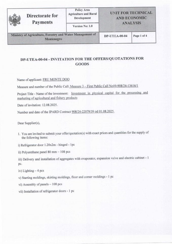 invitation-for-the-offers-quotations-for- cooling chamber