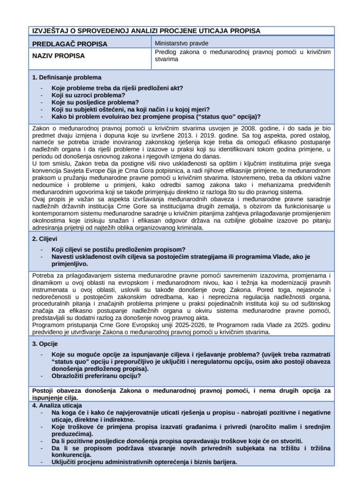 Нацрт закона о међународној правној помоћи - РИА